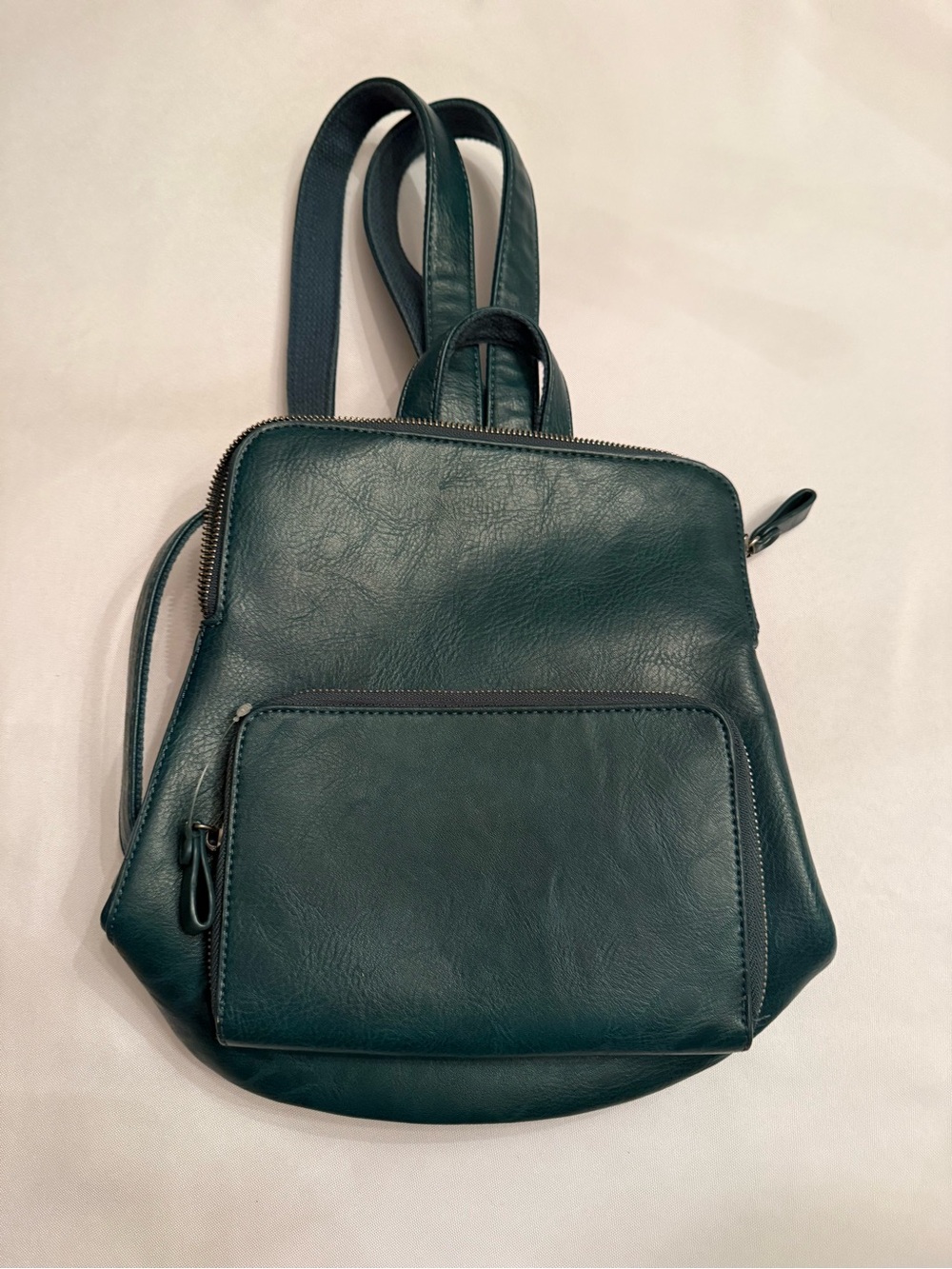 Joy Susan Julia Mini Backpack In Juniper Green Vegan Leather EUC